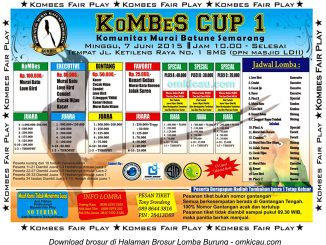 Brosur Lomba Burung Berkicau Kombes Cup 1, Semarang, 7 Juni 2015