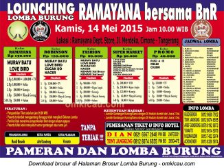 Brosur Lomba Burung Berkicau Launching Ramayana, Tangerang, 14 Mei 2015