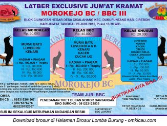 Brosur Latber Exclusive Jumat Kramat Morokejo BC-BBC III, Cirebon, 26 Juni 2015