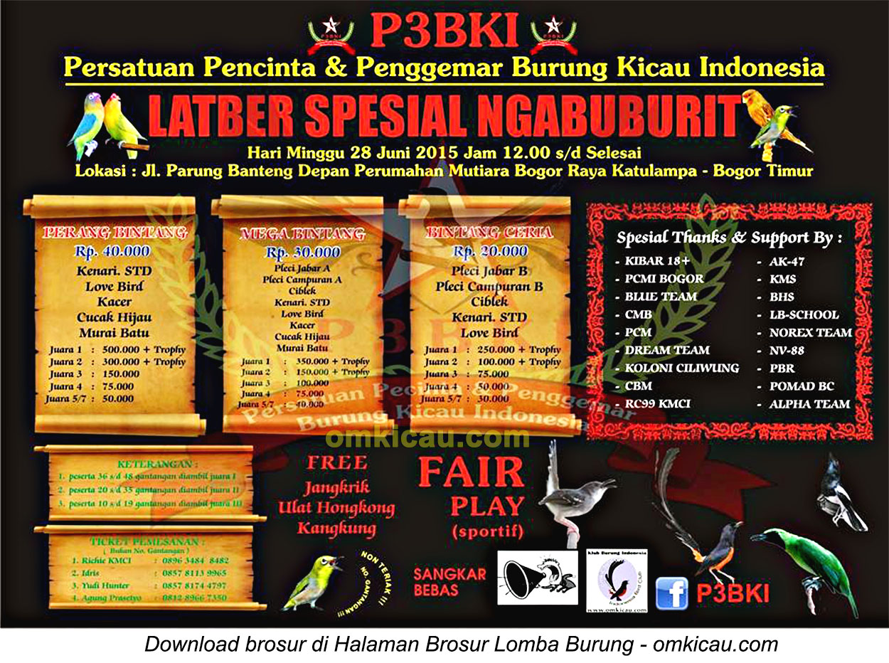 Brosur Latber Spesial Ngabuburit P3BKI, Bogor, 28 Juni 2015