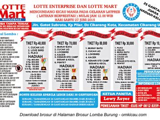 Brosur Latpres Burung Berkicau Lotte Enterprise, Cikarang, 27 Juni 2015