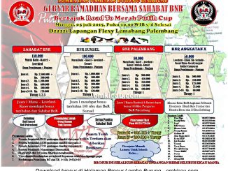 Brosur Lomba Burung Berkicau Gebyar Ramadhan Road to Merah Putih Cup, Palembang, 5 Juli 2015