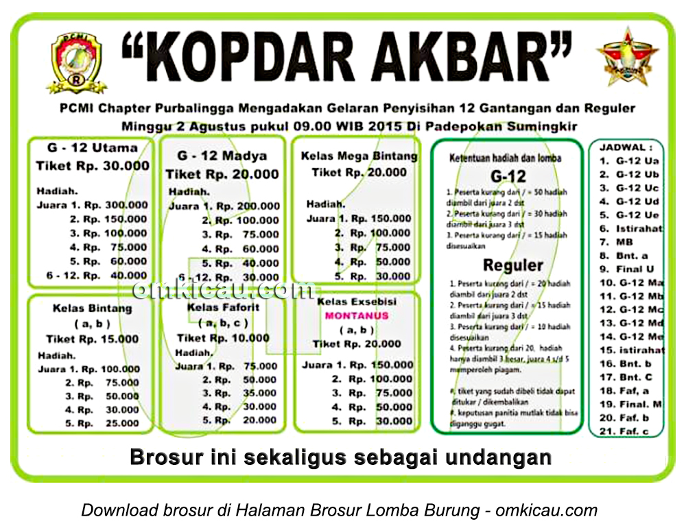 Brosur kontes pleci Kopdar Akbar PCMI Chapter Purbalingga, 2 Agustus 2015