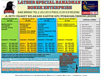 Brosur Latber Special Ramadhan Bonek Enterprise, Bogor, 5 Juli 2015