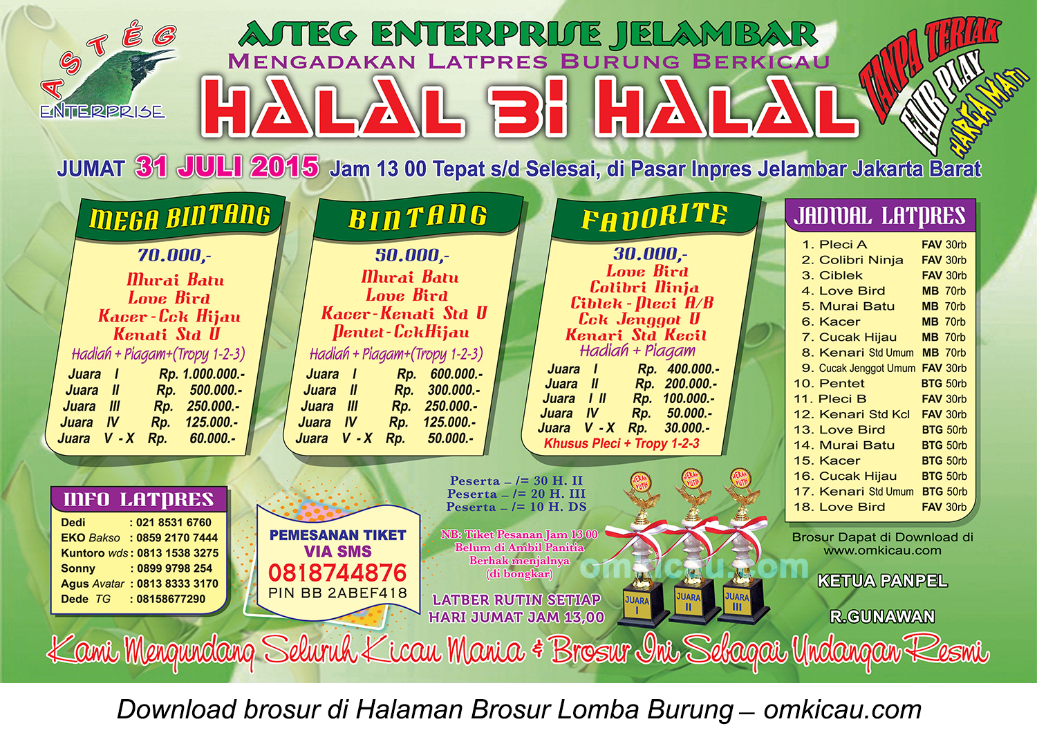 Brosur Latpres Halal Bihalal Asteg Enterprise, Jakarta, 31 Juli 2015