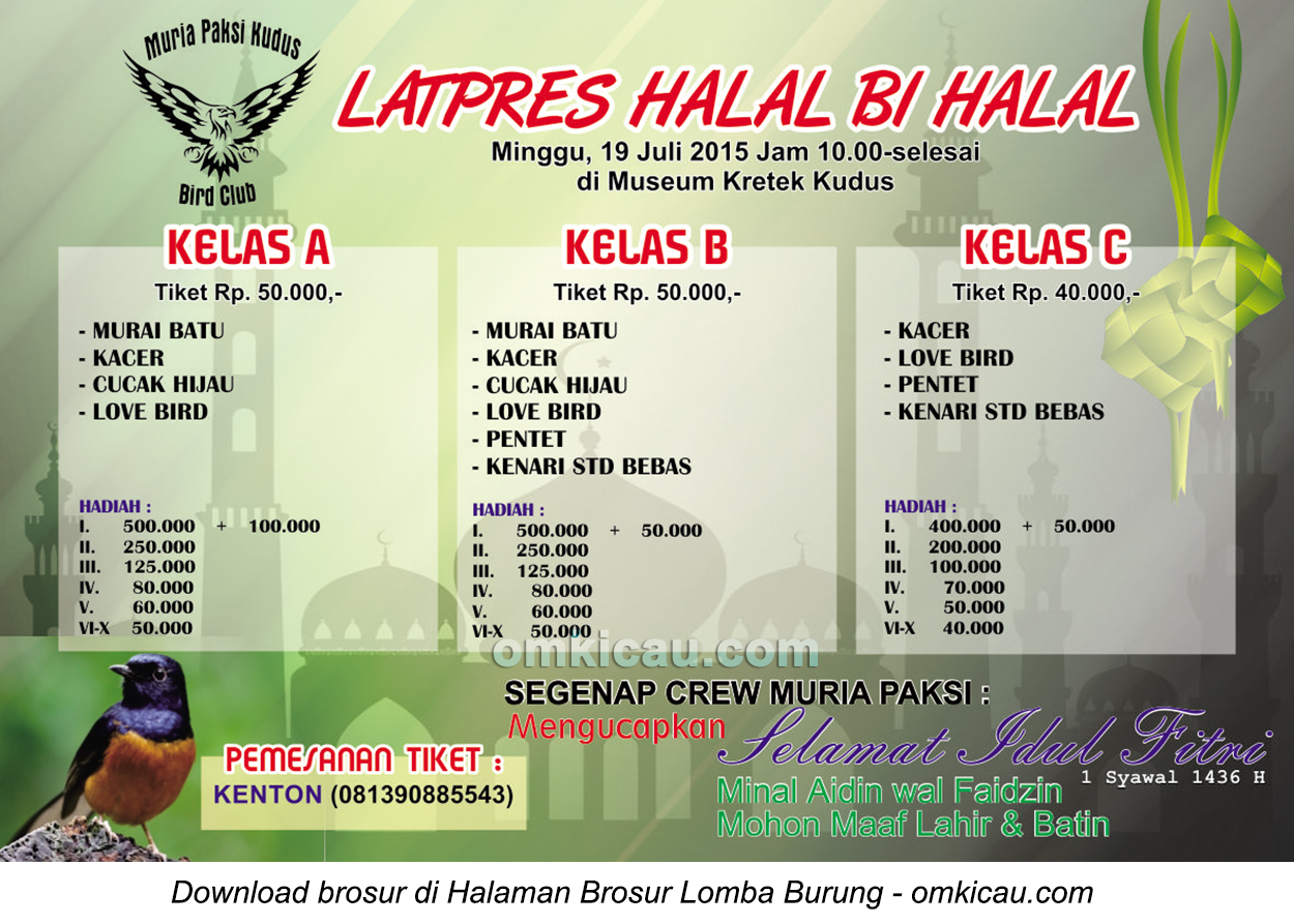 Brosur Latpres Halal Bihalal Muria Paksi, Kudus, 19 Juli 2015