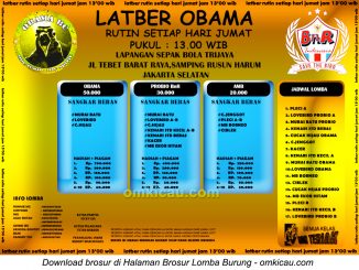 Brosur Latber Obama di Jakarta Selatan, setiap Jumat mulai jam 13