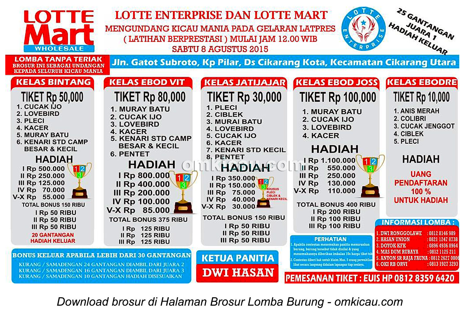Brosur Latpres Lotte Enterprise, Cikarang, 8 Agustus 2015