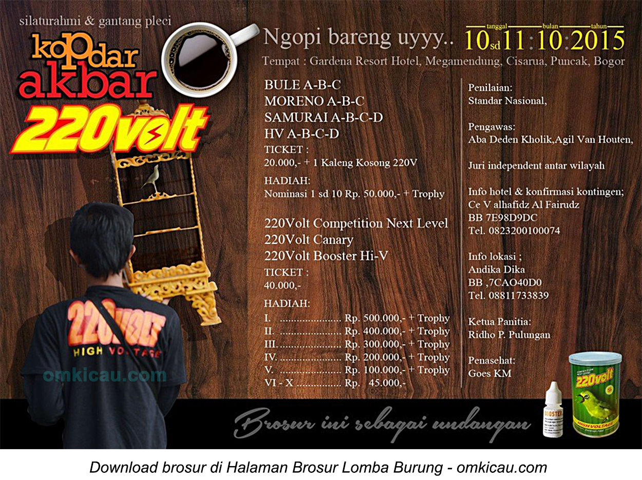 Brosur Kontes Pleci Kopdar Akbar 220 Volt, Bogor, 11 Oktober 2015