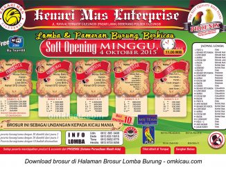Brosur Lomba Burung Berkicau Soft Opening Kenari Mas Enterprise, Bogor, 4 Oktober 2015