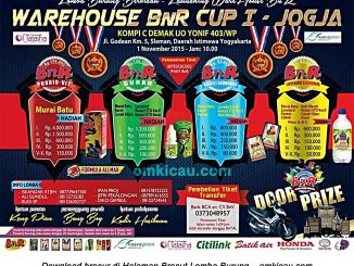 Brosur Lomba Burung Berkicau Warehouse BnR Cup I, Jogja, 1 November 2015
