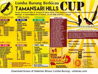 Brosur Lomba Burung Berkicau Tamansari Hills Cup, Semarang, 8 November 2015