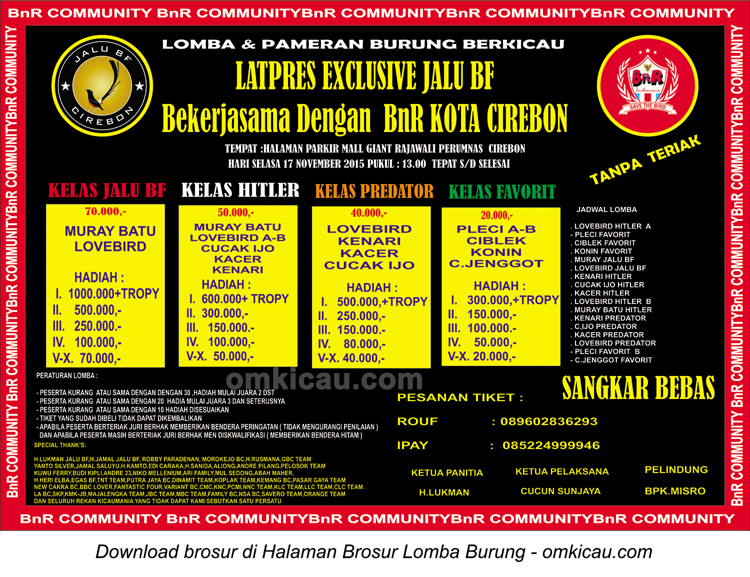 Brosur Latpres Exclusive Jalu BF Cirebon, 17 November 2015