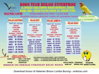 Brosur Latpres Koko Team Bekasi Enterprise, 8 + 22 November 2015