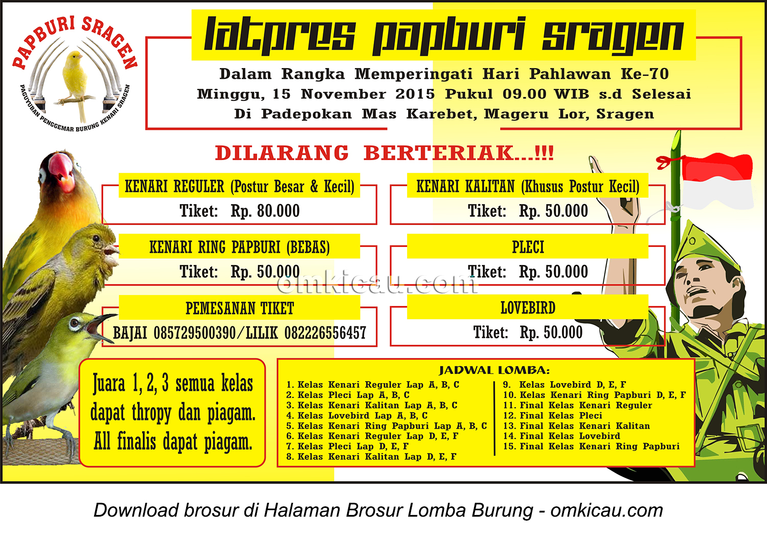 Brosur Latpres Papburi Sragen Hari Pahlawan, 15 November 2015
