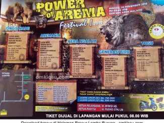 Brosur Lomba Burung Berkicau Power of Arema Festival, Malang, 29 November 2015