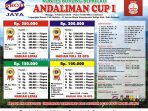 Brosur Lomba Burung Berkicau Andaliman Cup I Balige, Toba Samosir, Minggu 7 Februari 2016