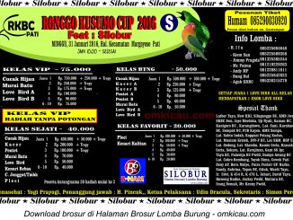 Brosur Lomba Burung Berkicau Ronggo Kusumo Cup feat Silobur, Pati, 31 Januari 2016