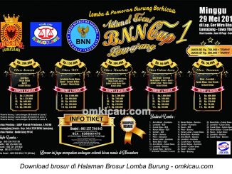 Brosur Lomba Burung Berkicau BNN Cup 1, Lumajang, 29 Mei 2016