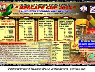 Brosur Lomba Burung Berkicau Nescafe Cup - Launching Ronggolawe DPC Pati, 19 Juni 2016