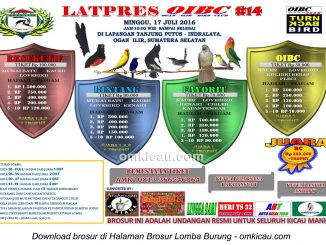 Brosur Latpres Burung Berkicau OIBC #14, Ogan Ilir, 17 Juli 2016