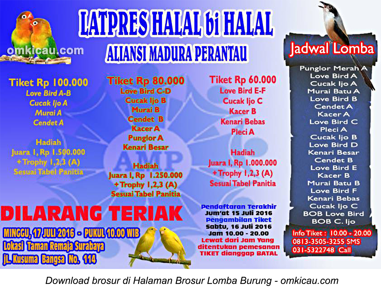 Brosur Latpres Halal Bihalal Aliansi Madura Perantau, Surabaya, 17 Juli 2016