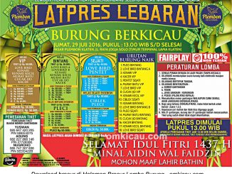 Brosur Latpres Lebaran Plembon Kicau Mania, Klaten, 29 Juli 2016