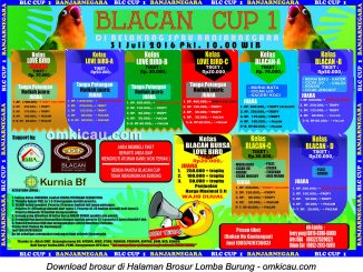 Brosur Lomba Burung Berkicau Blacan Cup 1, Banjarnegara, 31 Juli 2016