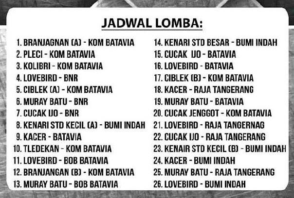 Jadwal Lomba Batavia Cup