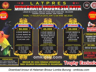 Brosur Latpres Dirgahayu Indonesia Raya G&R Sragen, 17 Agustus 2016