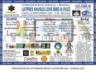Brosur Latpres Silobur Khusus Lovebird dan Pleci, Depok, 10 September 2016