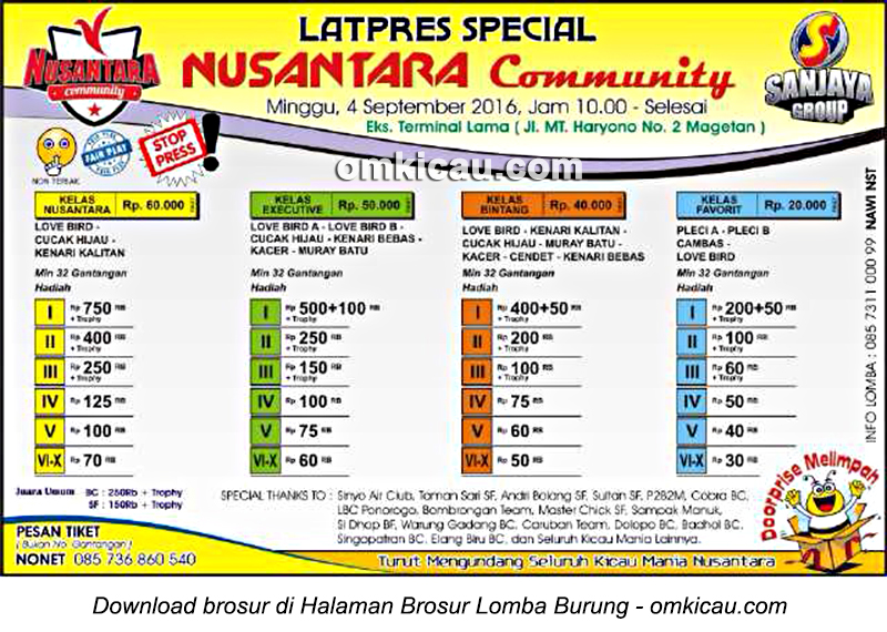 Brosur Latpres Special Nusantara Community, Magetan, 4 September 2016
