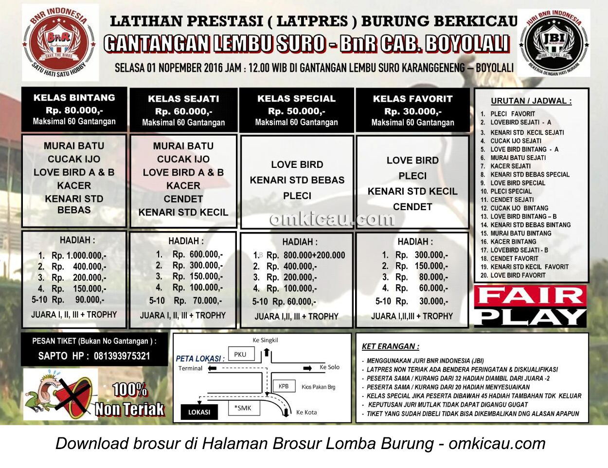 Brosur Latpres Gantangan Lembu Suro - BnR Cabang Boyolali, 1 November 2016