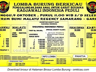 Brosur Lomba Burung Berkicau Radjawali Indonesia Peduli, Garut, 9 Oktober 2016