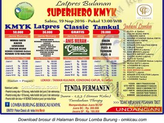 Brosur Latpres Bulanan Superhero KMYK, Jogja, 19 November 2016