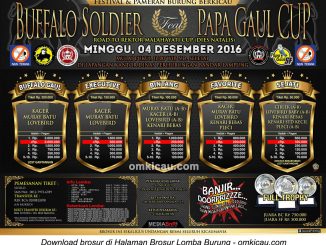 Brosur Lomba Burung Berkicau Buffalo Soldier ft Papa Gaul Cup, Bandar Lampung, 4 Desember 2016