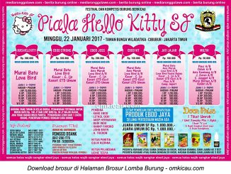 Brosur Lomba Burung Berkicau Piala Hello Kitty SF, Jakarta, 22 Januari 2017