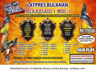 Brosur Latpres Bulanan Mekarsari (MBC), Purwodadi, 24 Desember 2016