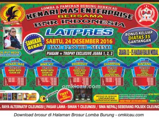 Brosur Latpres Kenari Mas Enterprise bersama BnR Indonesia, Cileungsi, 24 Desember 2016