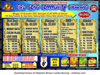 Brosur Mini Latpres Burung Berkicau Bird Song Community Cikarang, 25 Desember 2016