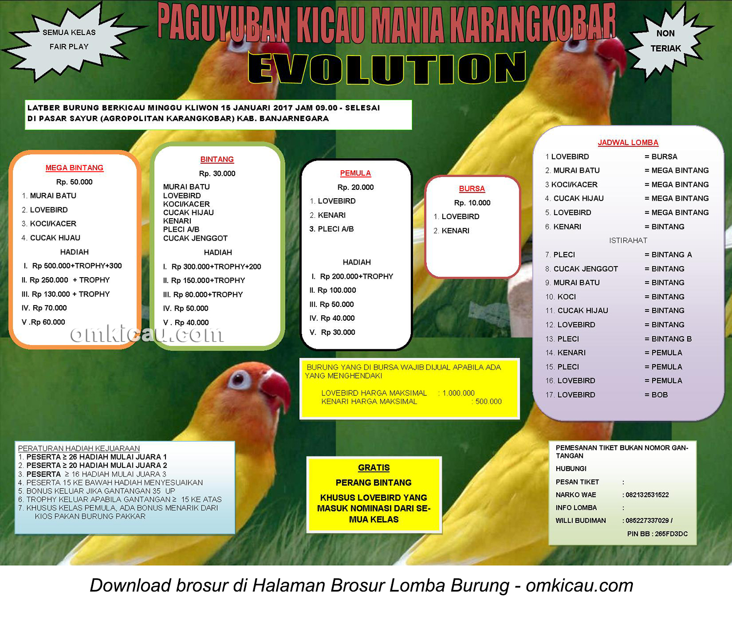 Brosur Latber Minggu Kliwon Pakkar Evolution, Banjarnegara, 15 Januari 2017
