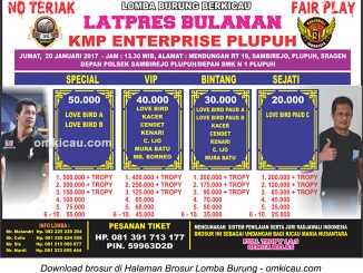 Brosur Latpres Bulanan KMP Enterprise Plupuh, Sragen, 20 Januari 2017