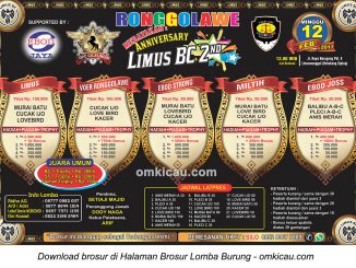 Brosur Lomba Burung Berkicau 2nd Anniversary Limus BC, Bogor, 12 Februari 2017
