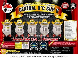 Brosur Lomba Burung Berkicau Central BC Cup V, Sungai Penuh, 19 Februari 2017
