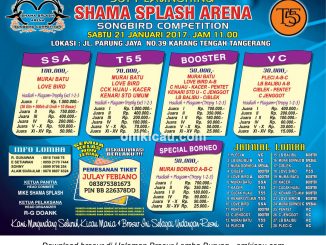 Brosur Lomba Burung Berkicau Soft Launching Shama Splash Arena, Tangerang, 21 Januari 2017