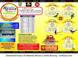 Brosur Lomba Burung Berkicau Launching Zoxer BC Balangan, Kalsel, 16 April 2017