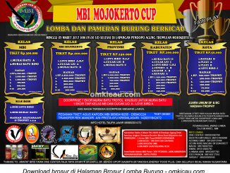 Brosur Lomba Burung Berkicau MBI Mojokerto Cup, Mojokerto, 5 Maret 2017