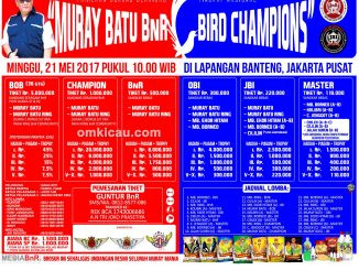 Brosur Terbaru Lomba Burung Berkicau Murai Batu BnR Bird Champions, Jakarta, 21 Mei 2017