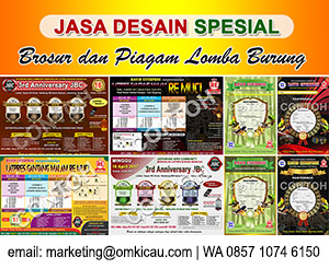 JASA DESAIN BROSUR DAN PIAGAM LOMBA BURUNG