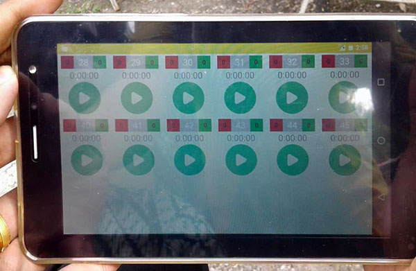 Tablet berisi aplikasi sistem penilaian lovebird